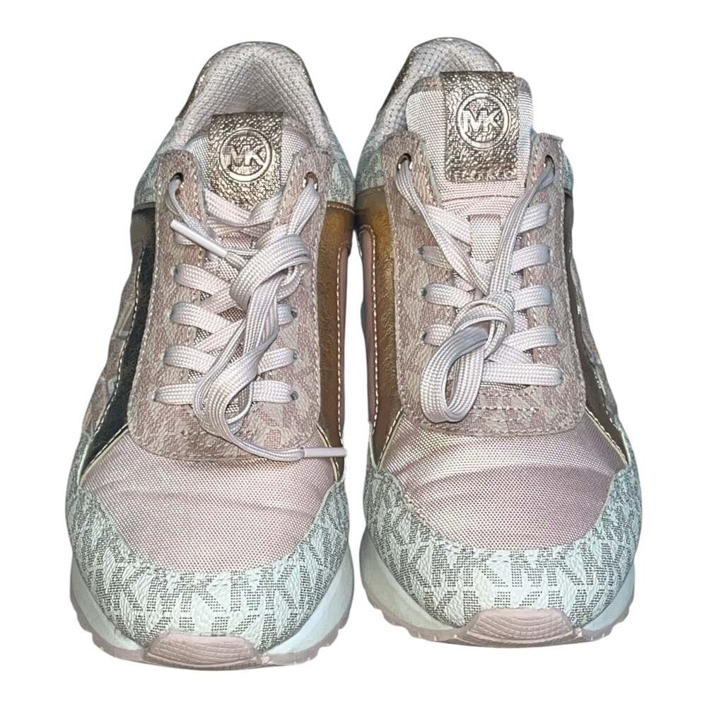 Michael Kors Maddy Two-Tone Logo and Mesh Trainer Powder Blush - Picture 7 of 7